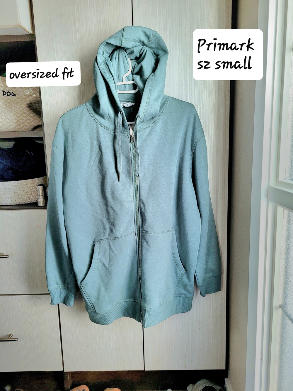 Primark Oversized Zip-Up Hoodie Jacket in Aqua